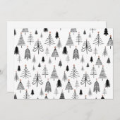 Zwarte witte kerstbomen met platte feestdag Kaart (Voorkant / Achterkant)