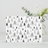 Zwarte witte kerstbomen met platte feestdag Kaart (Staand voorkant)