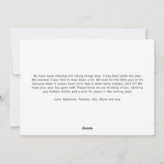 Zwarte witte kerstbomen met platte feestdag Kaart (Achterkant)