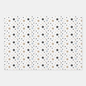 Zwarte witte kerstbomen sterren 3 Coördinatie Inpakpapier Vel (Voorkant 2)