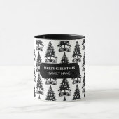 zwarte witte kerstboom - Aangepaste naam Mok (Midden)