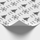Zwarte witte kerstboom detailhandel - aangepaste L Cadeaupapier (Hoek)