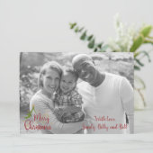 Zwarte & witte kerstkaart - 2 insteeksleuven kaart (Staand voorkant)