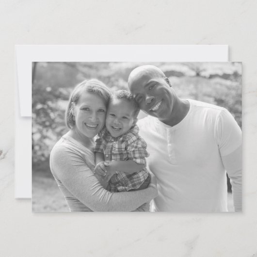 Zwarte & witte kerstkaart - 2 insteeksleuven kaart (Achterkant)