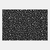 Zwarte, witte kersttypografie en stippen vakantie inpakpapier vel (Voorkant 2)