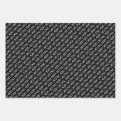 Zwarte, witte kersttypografie moderne feestdag inpakpapier vel (Voorkant 3)