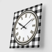 Zwarte witte keuken keukenklokklokje vierkante klok (Hoek)