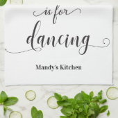 Zwarte Witte Keuken voor Dansen Grappige Quote Han Theedoek (Gevouwen)