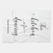 Zwarte Witte Keuken voor Dansen Grappige Quote Han Theedoek (Horizontaal)