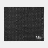 Zwarte & Witte Kleine Polka Dot & Name of Monogram Fleece Deken (Voorkant (Horizontaal))