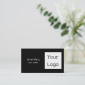 Zwarte witte kleur Tekst voor kleur Foto Uw Logo Visitekaartje (Staand voorkant)