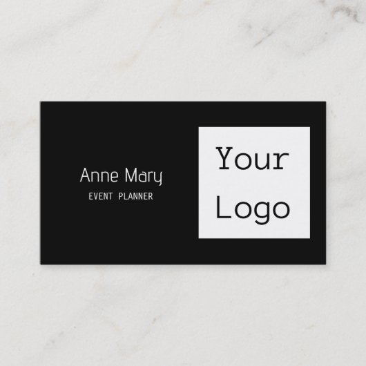 Zwarte witte kleur Tekst voor kleur Foto Uw Logo Visitekaartje (Voorkant)