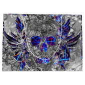 Zwarte witte, kleurrijke neonschedel groot cadeauzakje (Achterkant)