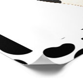 Zwarte witte Koe Afdrukdatum geboortedag feestdag  Poster (Hoek)