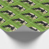 Zwarte witte koe cadeaupapier (Hoek)