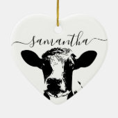 Zwarte witte Koe keramische siervoorwerpen Keramisch Ornament (Achterkant)