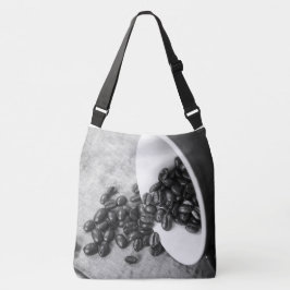 Zwarte & witte koffiebonen & koffie Mok Gedrukt Crossbody Tas