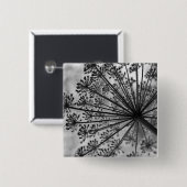 Zwarte & Witte Koningin Anne's Lace Vierkante Button 5,1 Cm (Voorkant /achterkant)