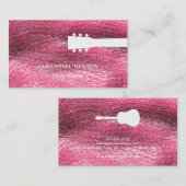 Zwarte & Witte kool & moderne gitaar Muziek B Visitekaartje (Voorkant / Achterkant)