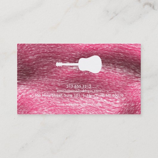 Zwarte & Witte kool & moderne gitaar Muziek B Visitekaartje (Achterkant)