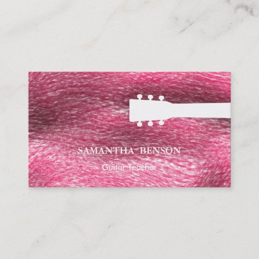 Zwarte & Witte kool & moderne gitaar Muziek B Visitekaartje (Voorkant)