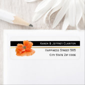 Zwarte witte koraalappel moderne bruiloft etiket (Insitu)