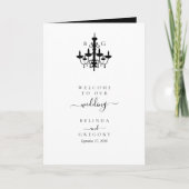 Zwarte Witte Kroonluchter Wedding Orde van Service Programma (Voorkant)