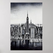 zwarte witte kunst New York City | AI Art Poster (Voorkant)