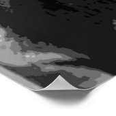 Zwarte witte leeuw - dierenfotografie kunstwerk poster (Hoek)