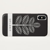 Zwarte witte legant botanische tropische tak Case-Mate iPhone case (Achterkant (horizontaal))