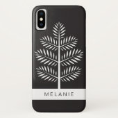 Zwarte witte legant botanische tropische tak Case-Mate iPhone case (Achterkant)
