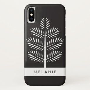 Zwarte witte legant botanische tropische tak Case-Mate iPhone case