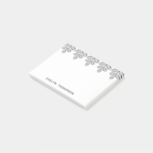 Zwarte witte legant botanische tropische tak post-it® notes (Schuin)