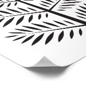 Zwarte witte legant botanische tropische tak poster (Hoek)