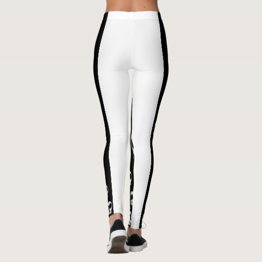 zwarte witte leggings tiener lang (Achterkant)