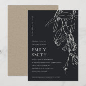 ZWARTE WITTE LIJN DIE DE KAART VAN HET BABY SHOWER (Voorkant / Achterkant)