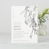 ZWARTE WITTE LIJN DIE DE KAART VAN HET BABY SHOWER (Staand voorkant)