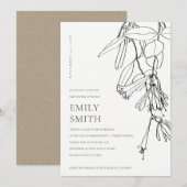 ZWARTE WITTE LIJN DIE DE KAART VAN HET BABY SHOWER (Voorkant / Achterkant)