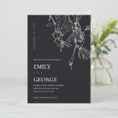 ZWARTE WITTE LIJN DIE FLORAAL TELT BEWAREN DE DATU BEDANKKAART (Staand voorkant)