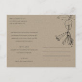 ZWARTE WITTE LIJN DIE FLORAL WEDDING DRAAGT DANK U AANKONDIGINGSKAART (Achterkant)