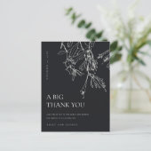 ZWARTE WITTE LIJN DIE FLORAL WEDDING DRAAGT DANK U AANKONDIGINGSKAART (Staand voorkant)