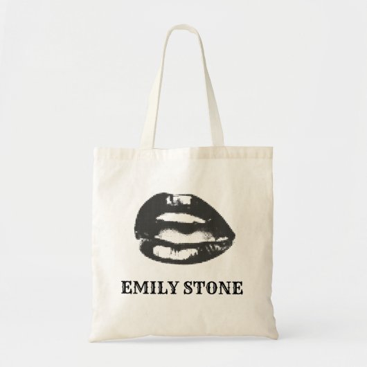 Zwarte & witte lippen Canvas tas (Voorkant)