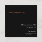 Zwarte witte logo QR code sociale media pictogramm Vierkante Visitekaartje (Voorkant)