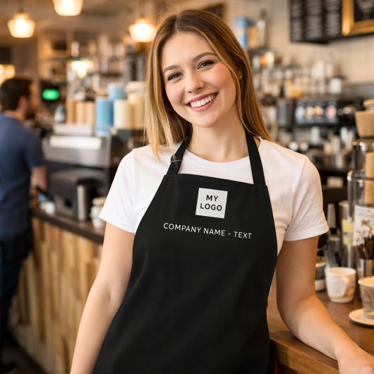 Zwarte witte logo schort