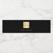 Zwarte witte logo waterfles etiket (Enkel label)