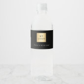 Zwarte witte logo waterfles etiket (Voorkant)