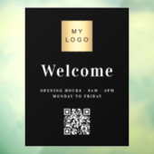 Zwarte witte logo welkome QR-code Raamsticker (Vel 3)