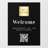 Zwarte witte logo welkome QR-code Raamsticker (Vel)