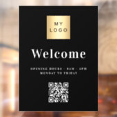 Zwarte witte logo welkome QR-code Raamsticker (Vel 2)