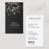 ZWARTE WITTE LOTUS SIMPLE REIKI SPIRITUELE HEALER VISITEKAARTJE (Voorkant / Achterkant)